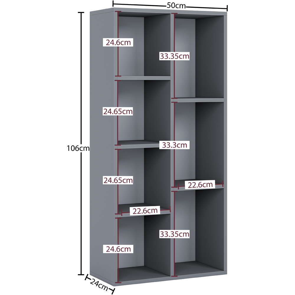 VIDA DESIGNS 7 Shelf Grey Cube Storage Unit Image 9