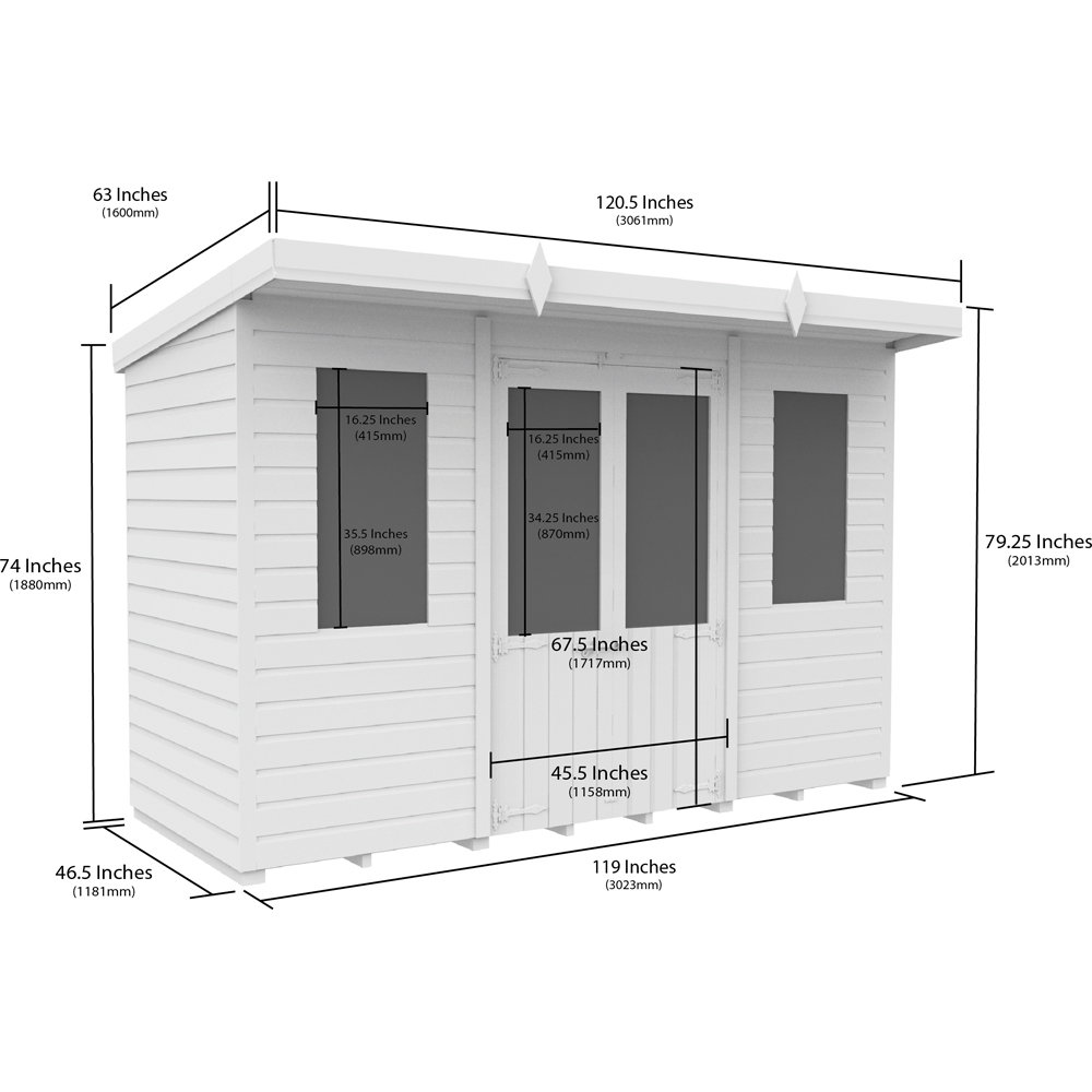 DIY Sheds 10 x 4ft Tongue and Groove Timber Pent Summerhouse Image 8