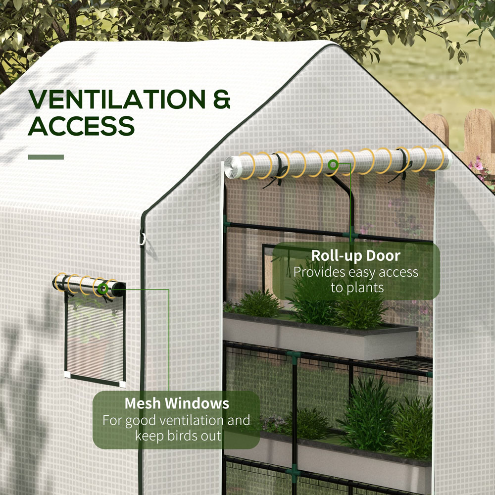 Outsunny White PE 4.5 x 4.5ft Replacement Greenhouse Cover Image 6