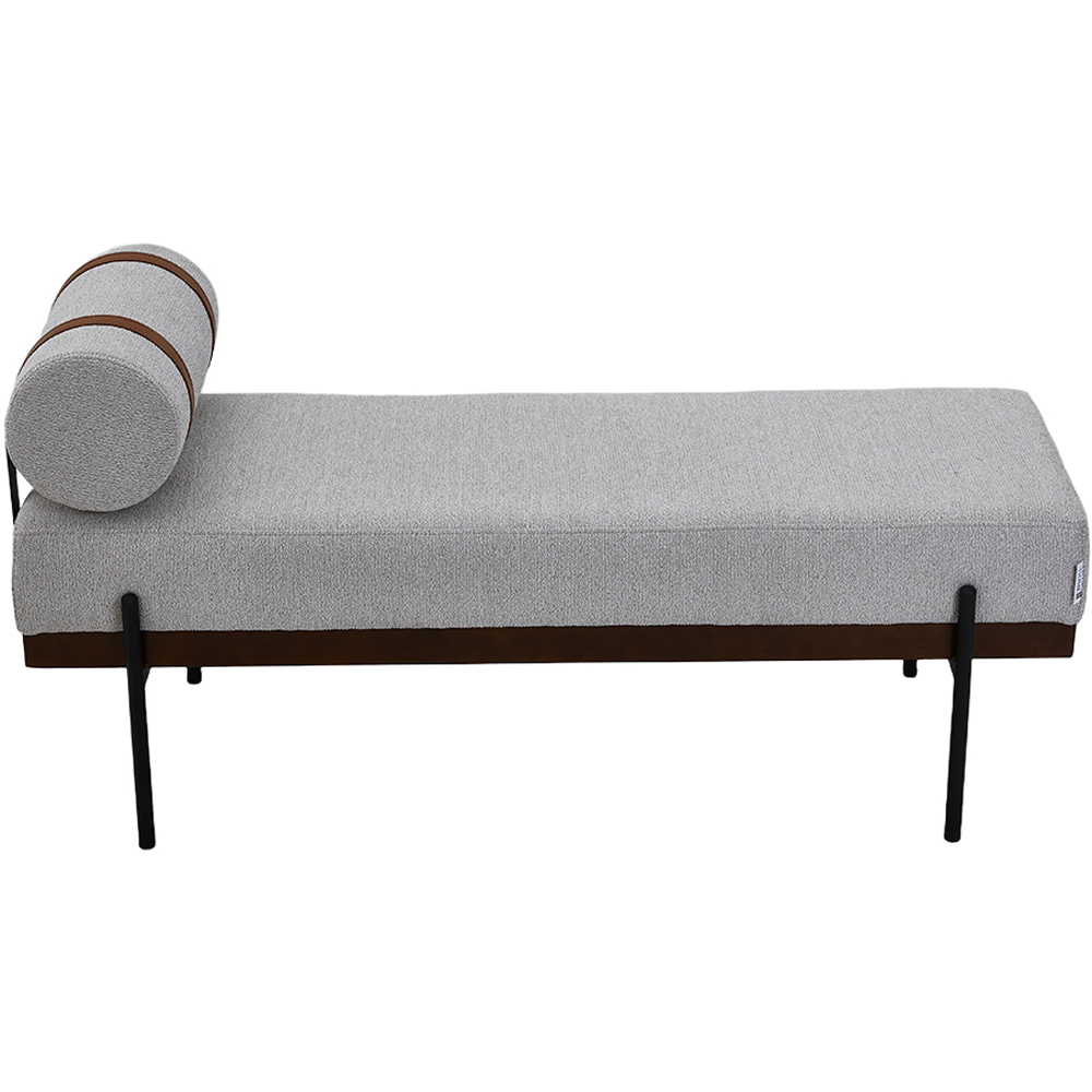 Living and Home 2 Seater Light Grey Cylindrical Bolster Chaise Lounge Bench Image 5