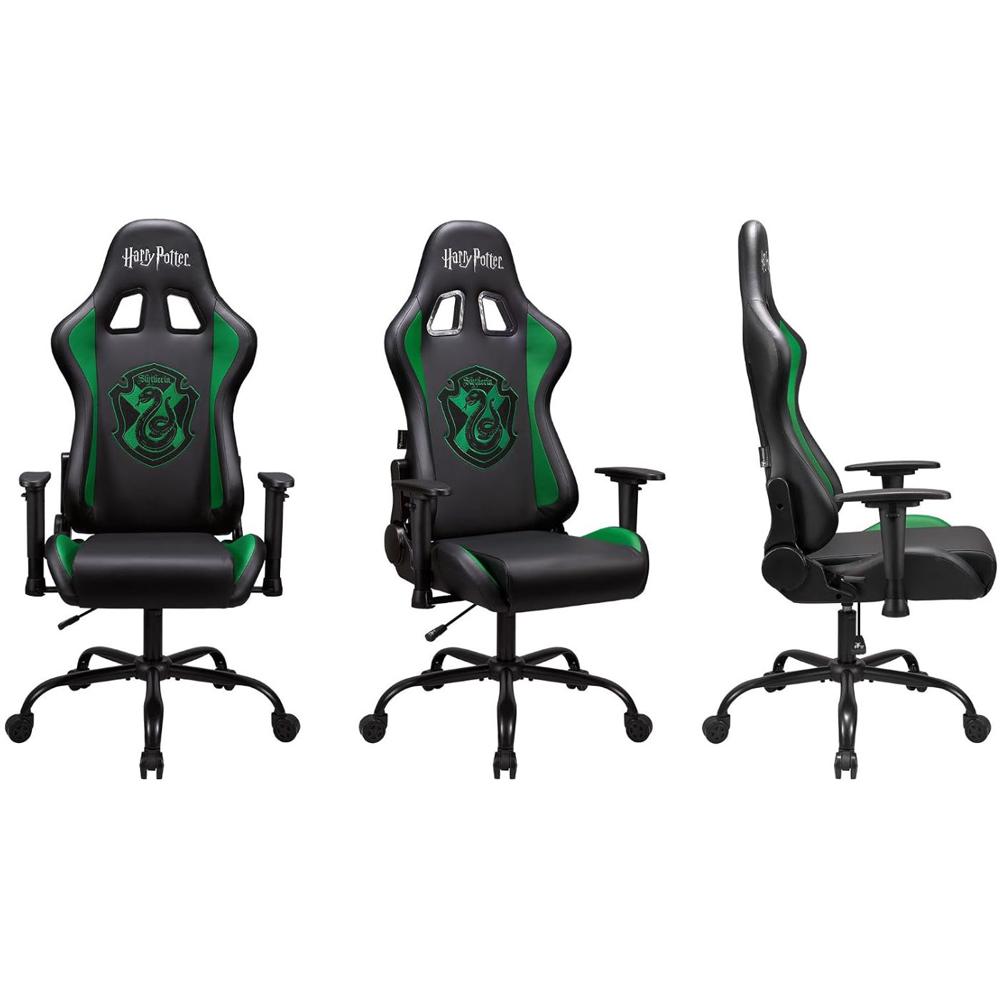 Subsonic Harry Potter Slytherin Green and Black Leather Recliner Pro Gaming Chair Image 4