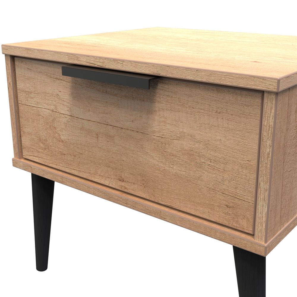 Crowndale Hong Kong Single Drawer Nebraska Oak Wide Side Table Ready Assembled Image 4