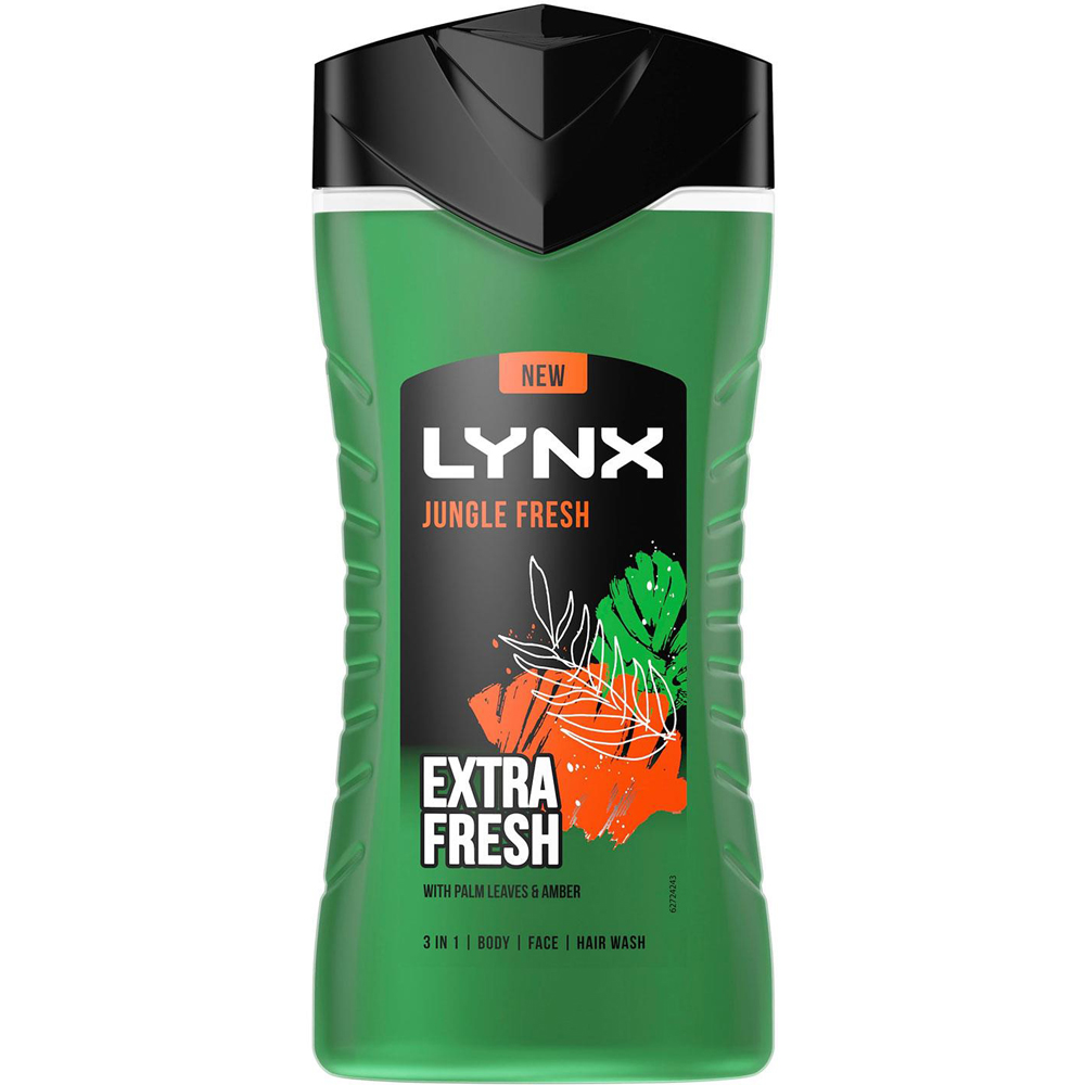 Lynx Jungle Fresh Extra Fresh 3-in-1 Body Face and Hair Shower Gel 225ml 6 Pack Image 2