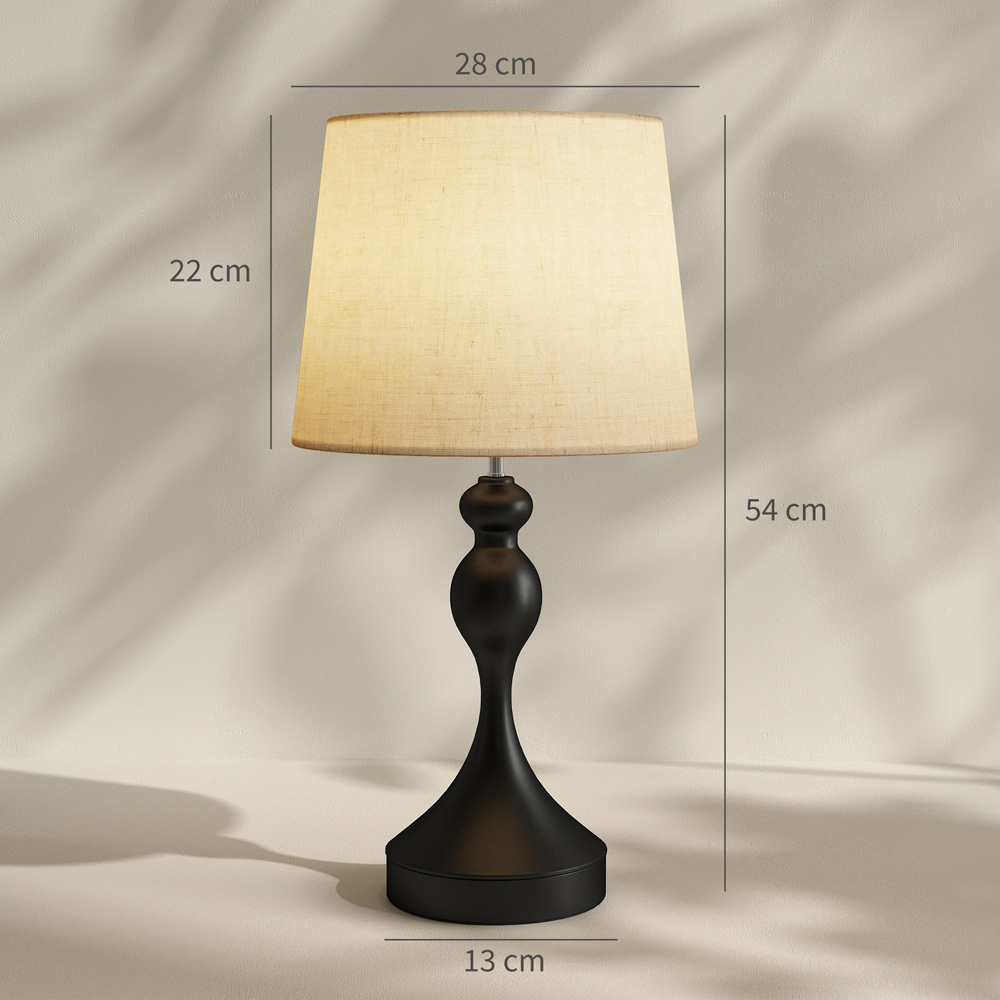 Portland Black LED Table Lamp with USB Ports 2 Pack Image 9