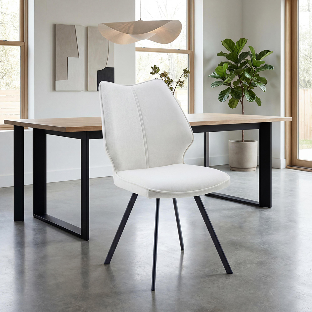 wilko Marlow Beige Swivel Dining Chair Image 7