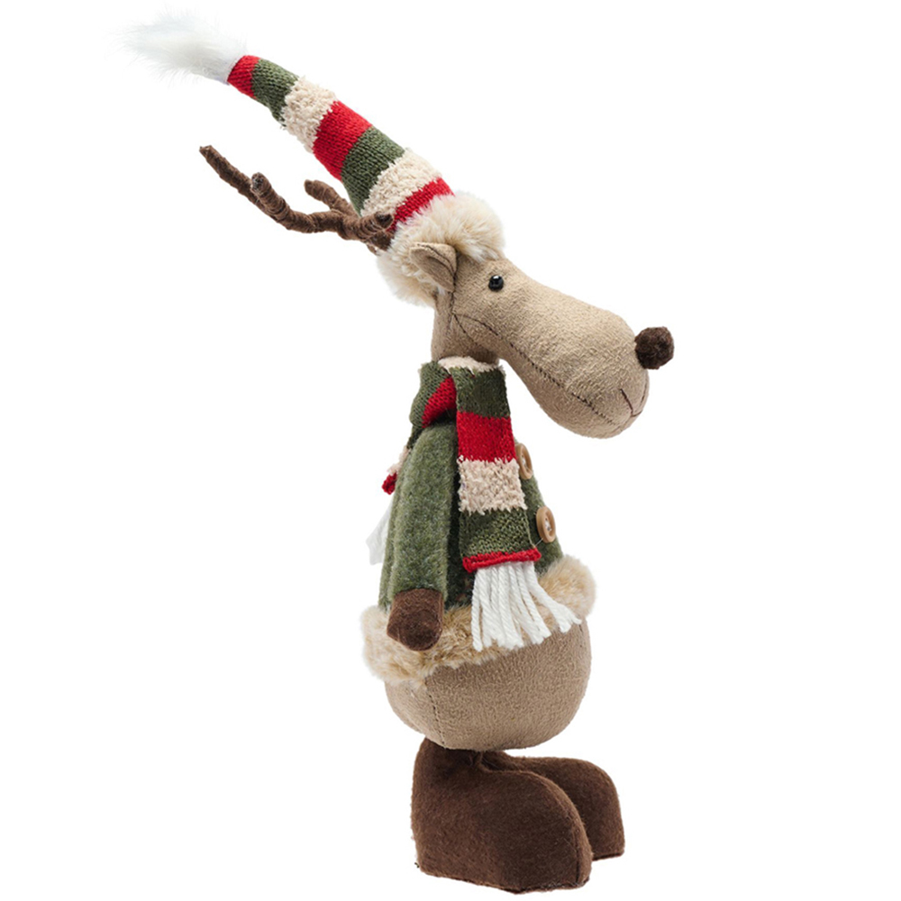 The Christmas Gift Co Moose with Short Legs Fabric Standing Decoration Image 2