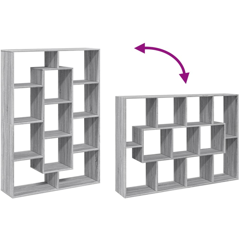 vidaXL 11 Shelf Grey Sonoma Bookcase Image 7