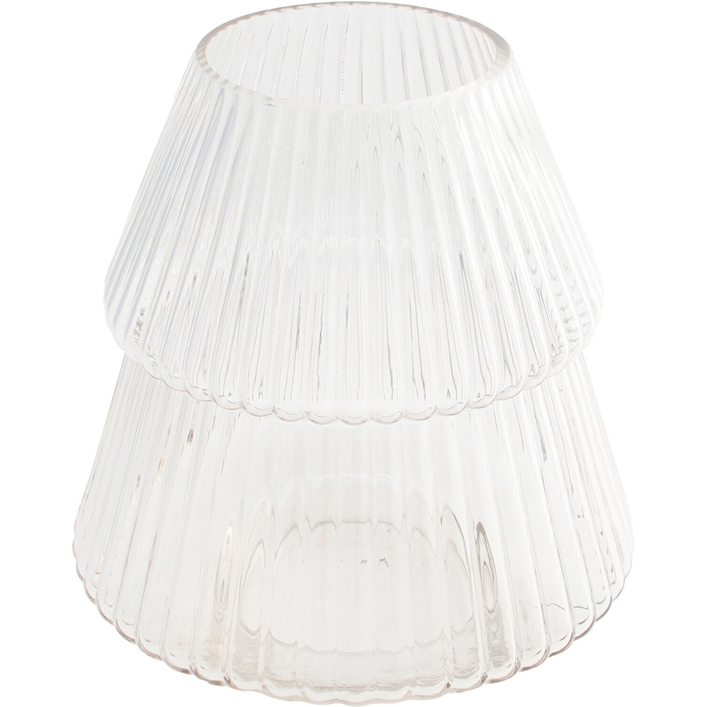 Ribbed Glass Christmas Tree Jar Clear Image 5