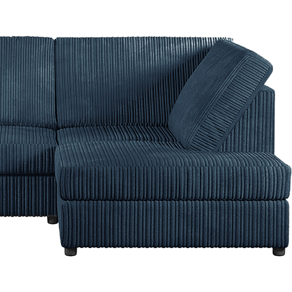 Luxor 4 Seater Navy Blue Jumbo Cord Full Back Right Hand L Shape Corner Sofa Image 4