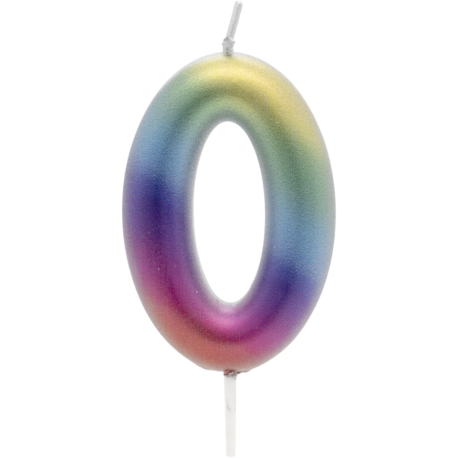 Metallic Rainbow Numbered Candle 0-9 Set Multicolour Image 7
