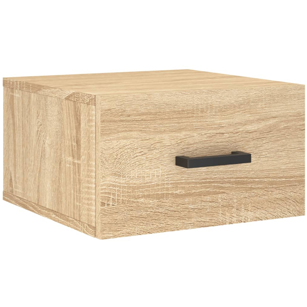 vidaXL Single Drawer Sonoma Oak Wall Mounted Bedside Cabinet Image 2