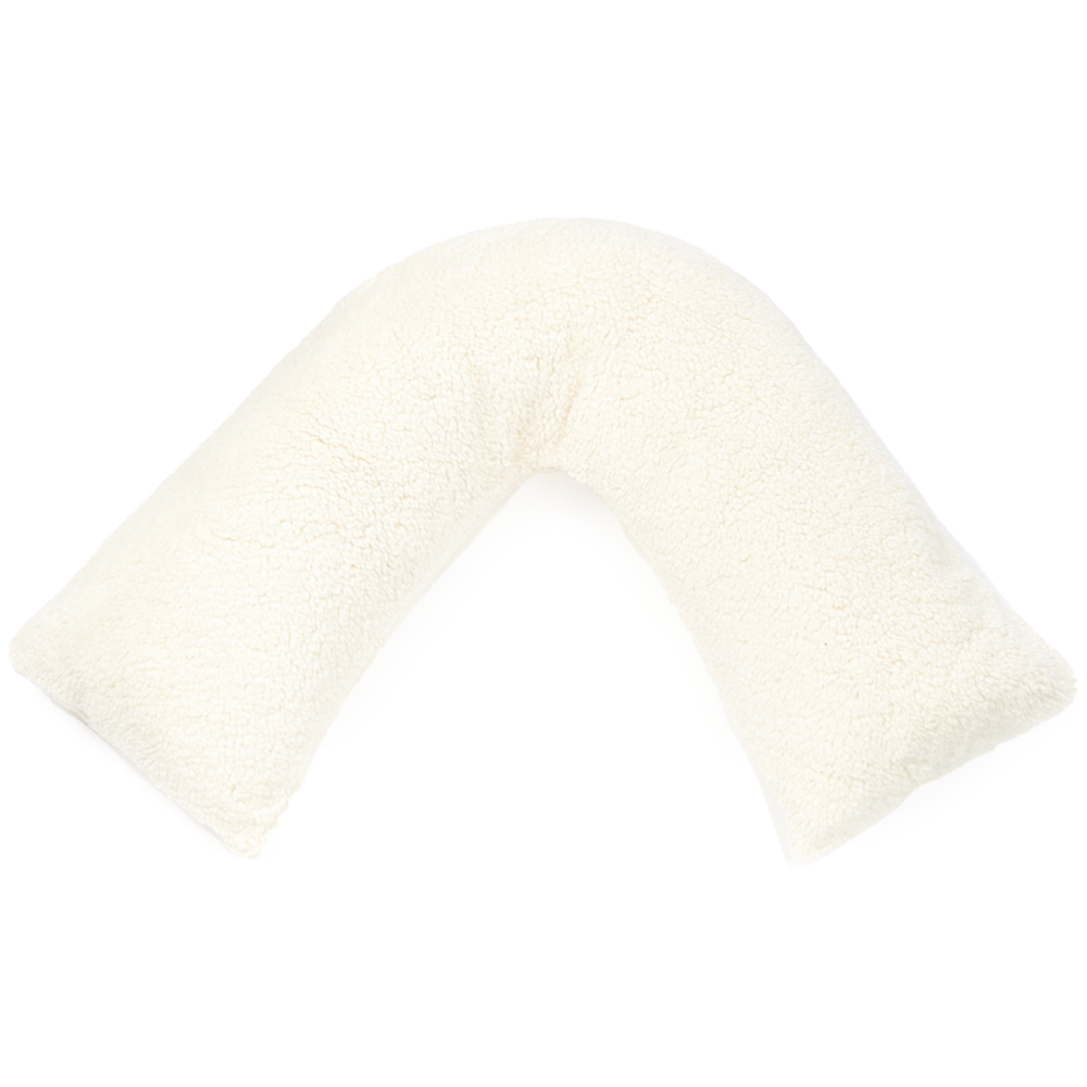Downland Huggleland Cream Teddy Fleece V Shape Pillow Image 1