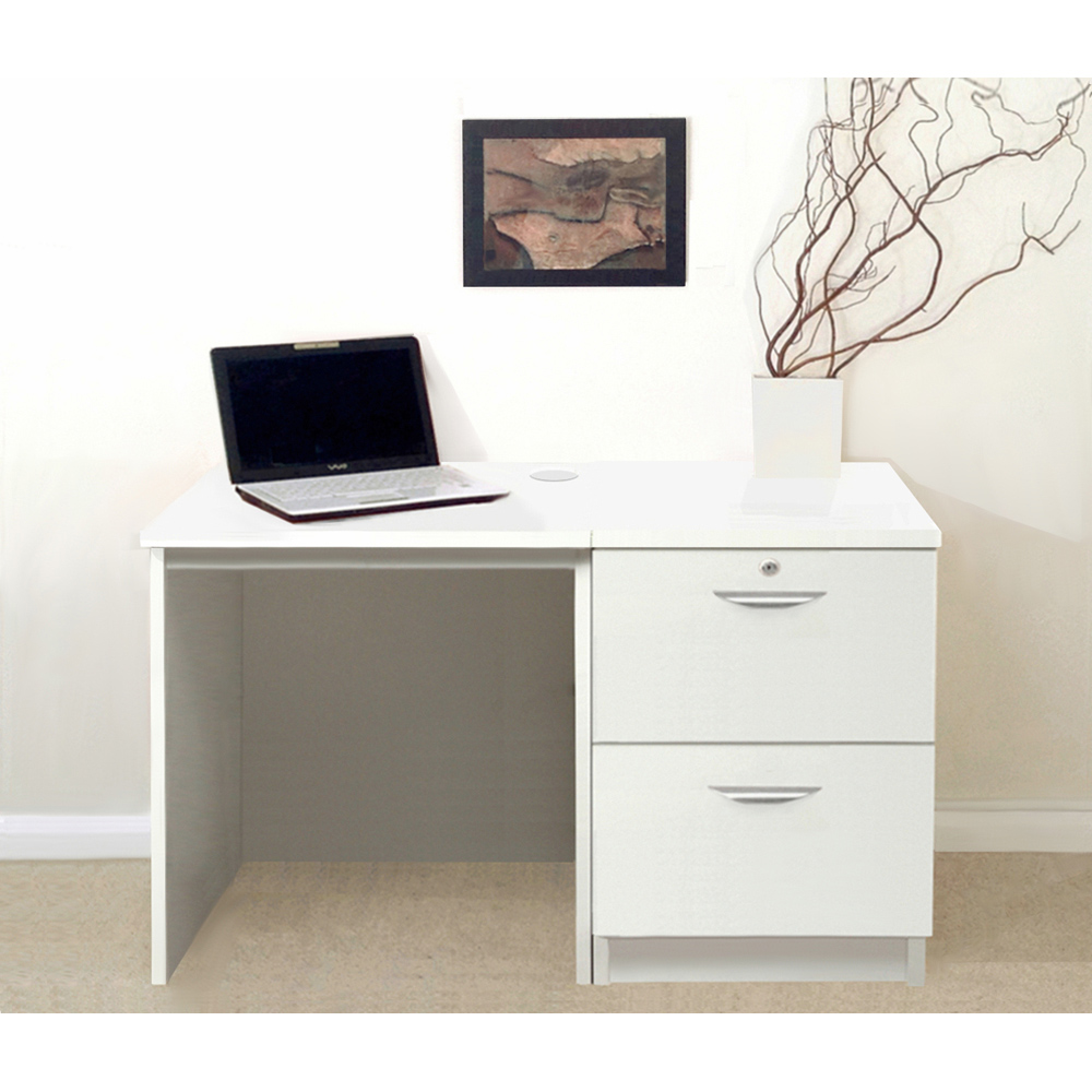 R White Cabinets 2 Drawer White Set-04 Desk Image 4