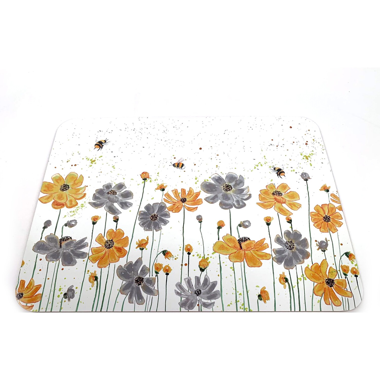 Set of 6 Summer Bees Placemats - White Image