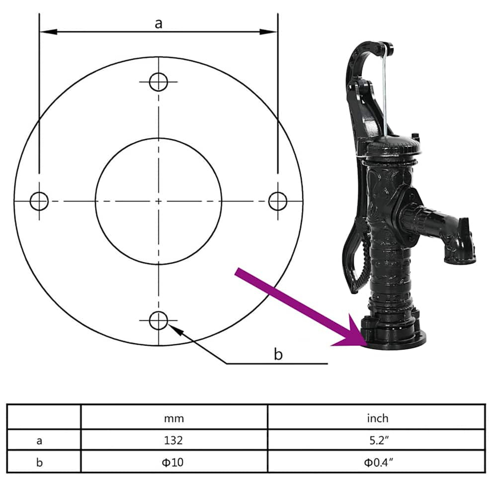 Walplus Cast Iron Garden Hand Water Pump Image 9