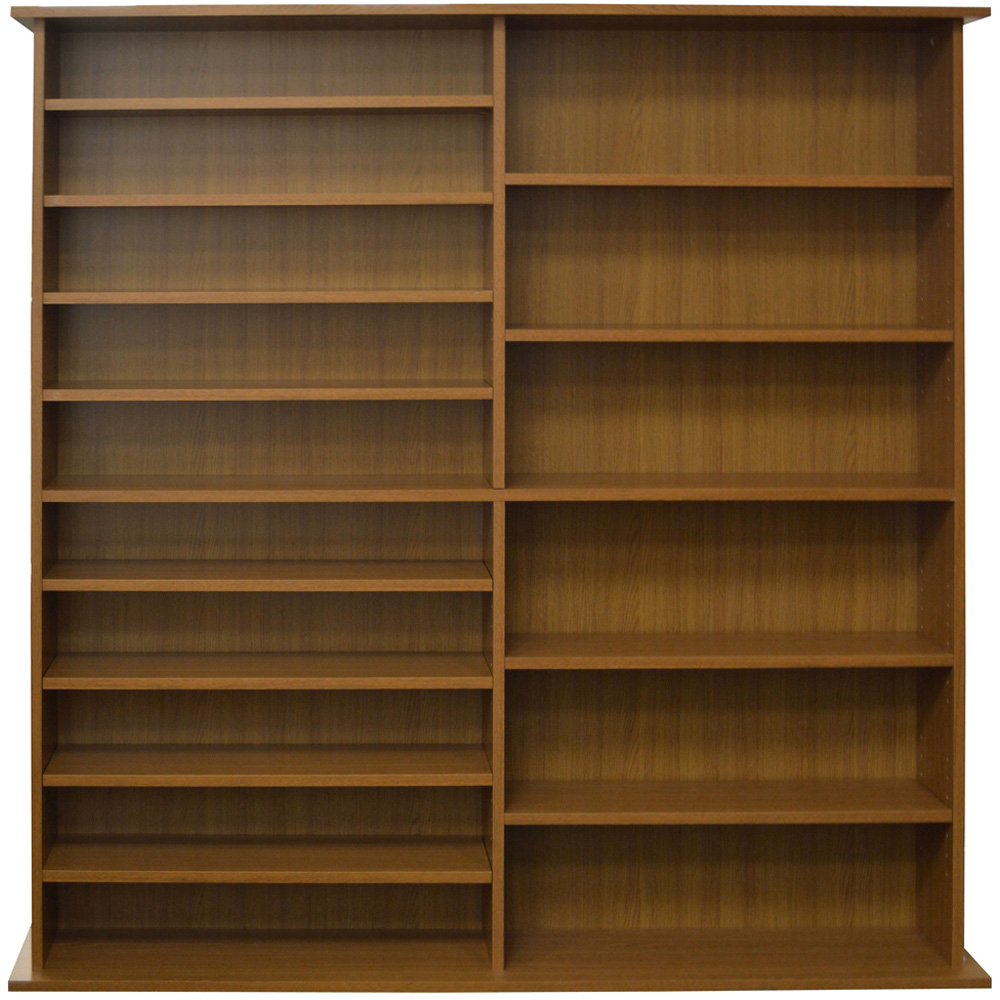 Watsons Extra Oak 16 Shelf Large CD and Book CD and DVD Media Storage Unit Image 3
