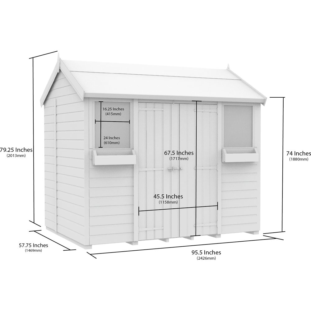 DIY Sheds 8 x 5ft Tongue and Groove Timber Apex Summer Garden Shed Image 9