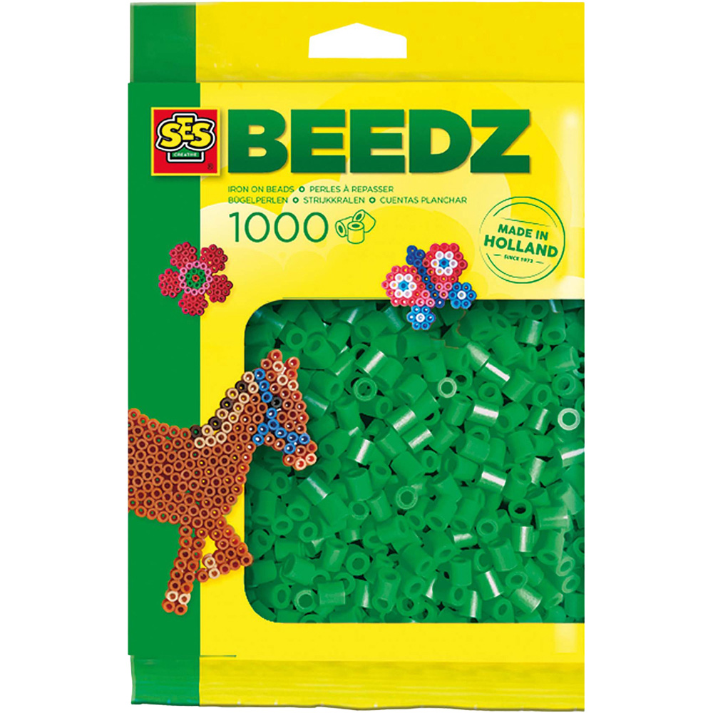 SES Creative Beedz Green Iron On Beads 1000 Piece  Image 1