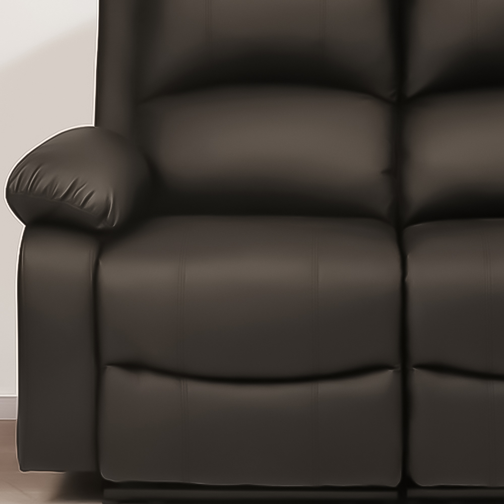 Brooklyn 2 Seater Brown Bonded Leather Manual Recliner Sofa Image 3