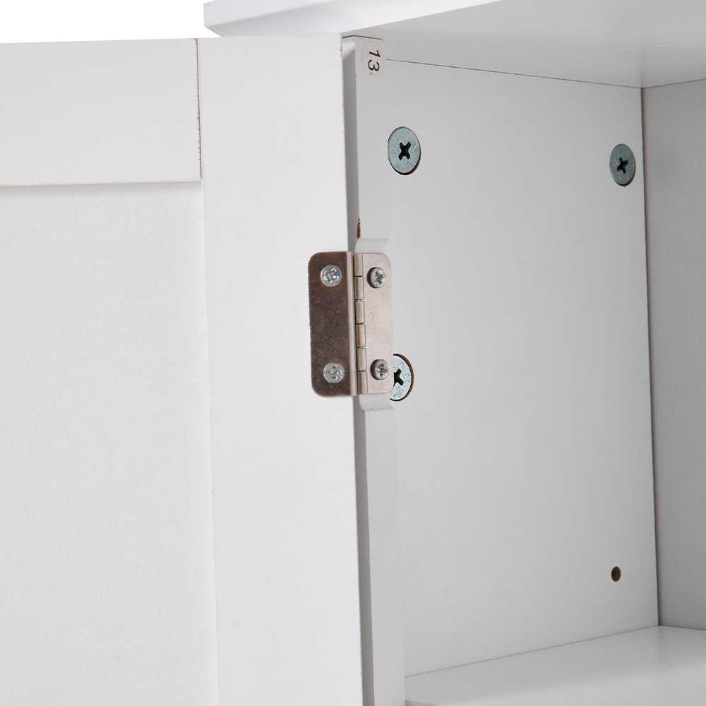 Living and Home 2 Door Single Shelf White Over The Toilet Storage Cabinet Image 5