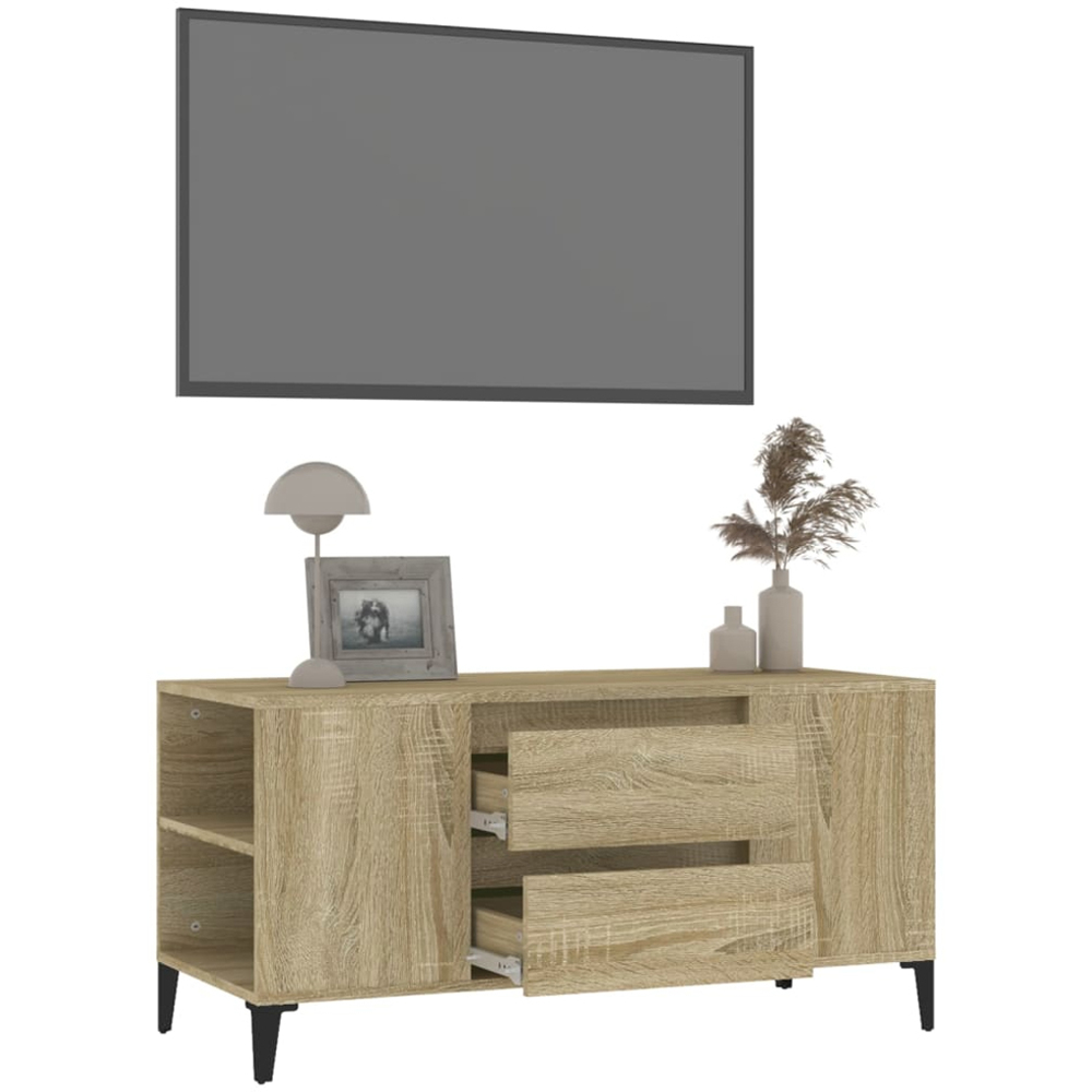 vidaXL 2 Drawer 4 Shelf Sonoma Oak TV Cabinet Image 5