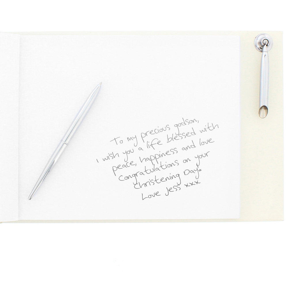 Personalised Memento Personalised Truly Blessed Christening Hardback Guest Book and Pen Image 3