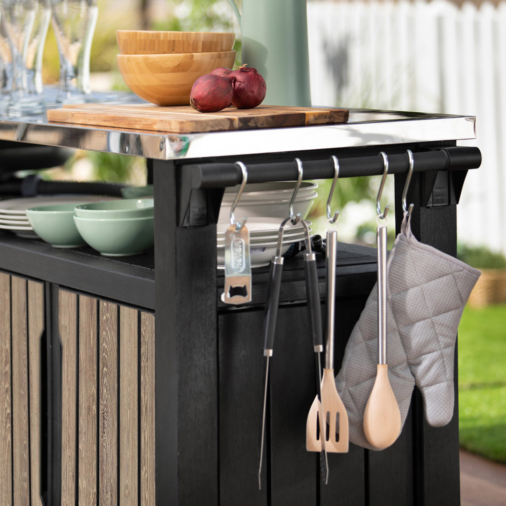 Keter Unity XL Ashwood Outdoor Kitchen BBQ Table Image 3