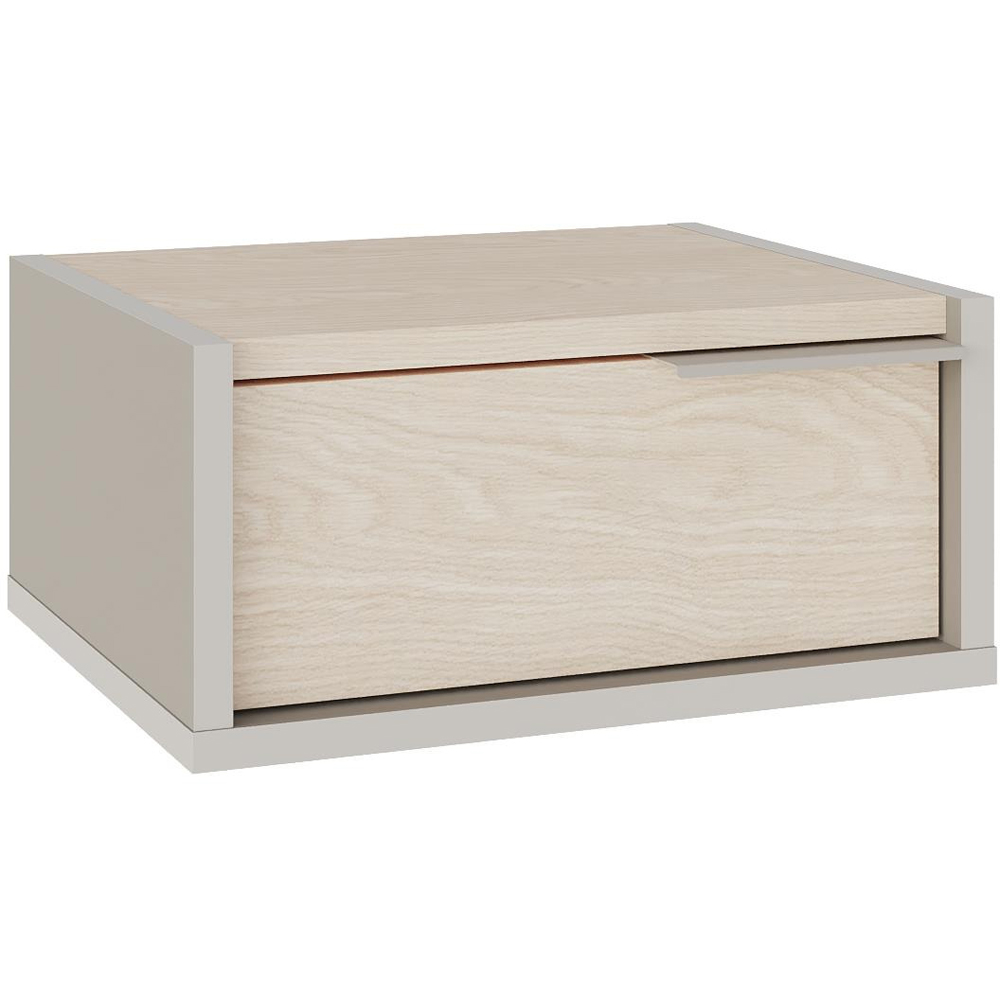 Decortie Eco Single Drawer Sandstone Wall Mounted Bedside Table Image 2