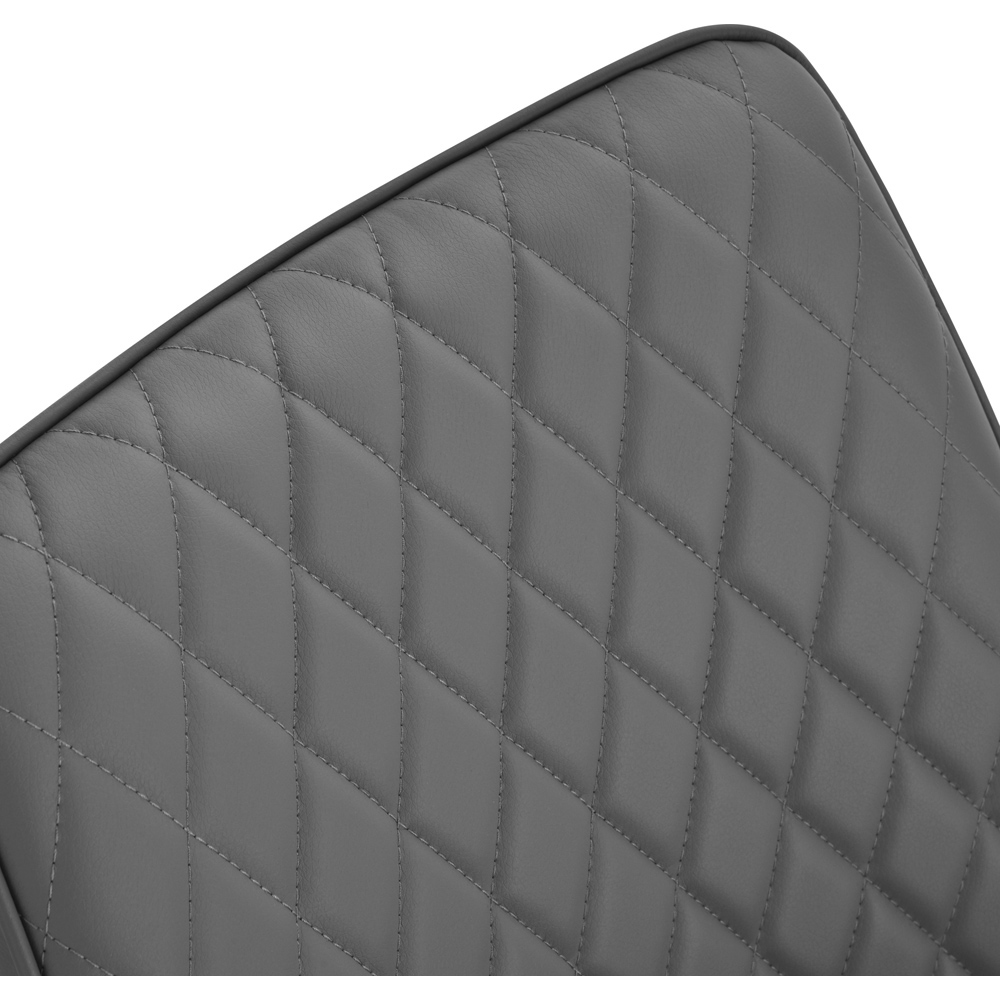 Portland Set Of 2 Grey PU Leather Dining Chair Image 3