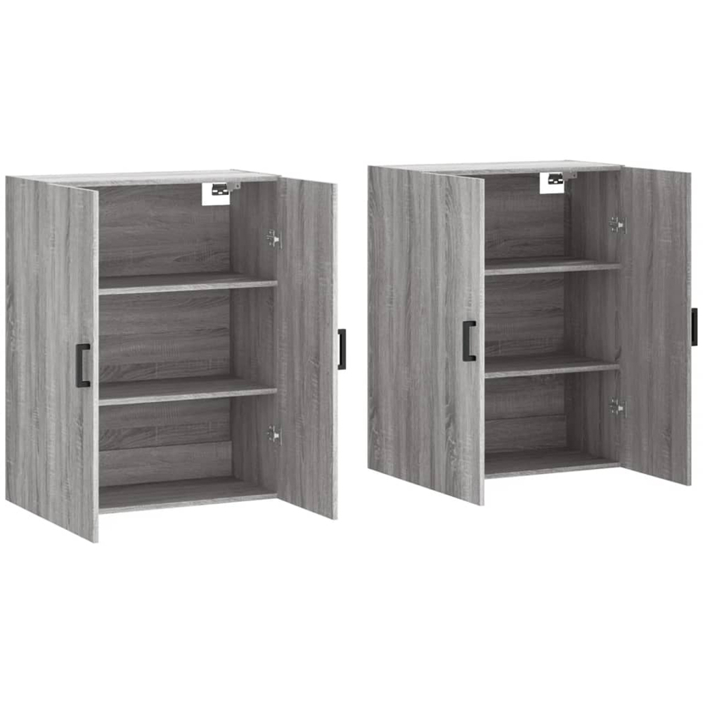 vidaXL 2 Door Grey Sonoma Wall Mounted Cabinet 2 Pack Image 4