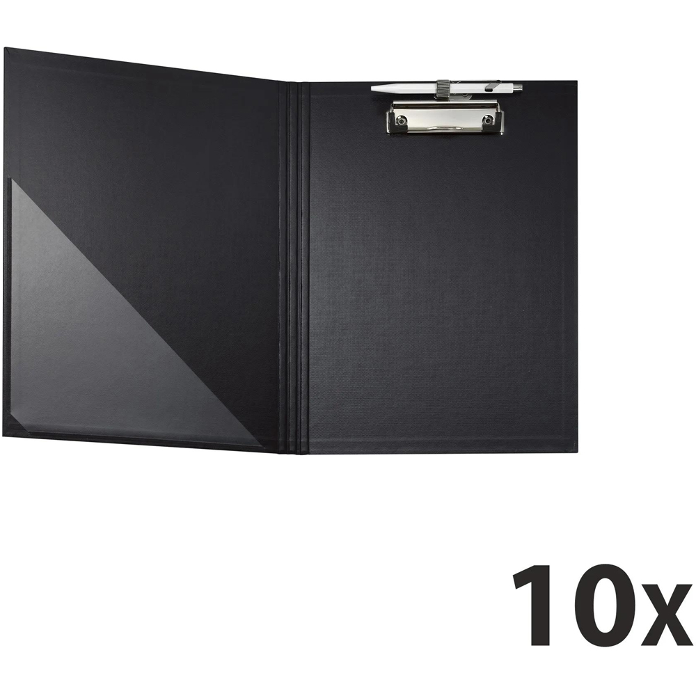 Exacompta Black Coated Paper A4 Foldover Clipboard 10 Pack Image 5