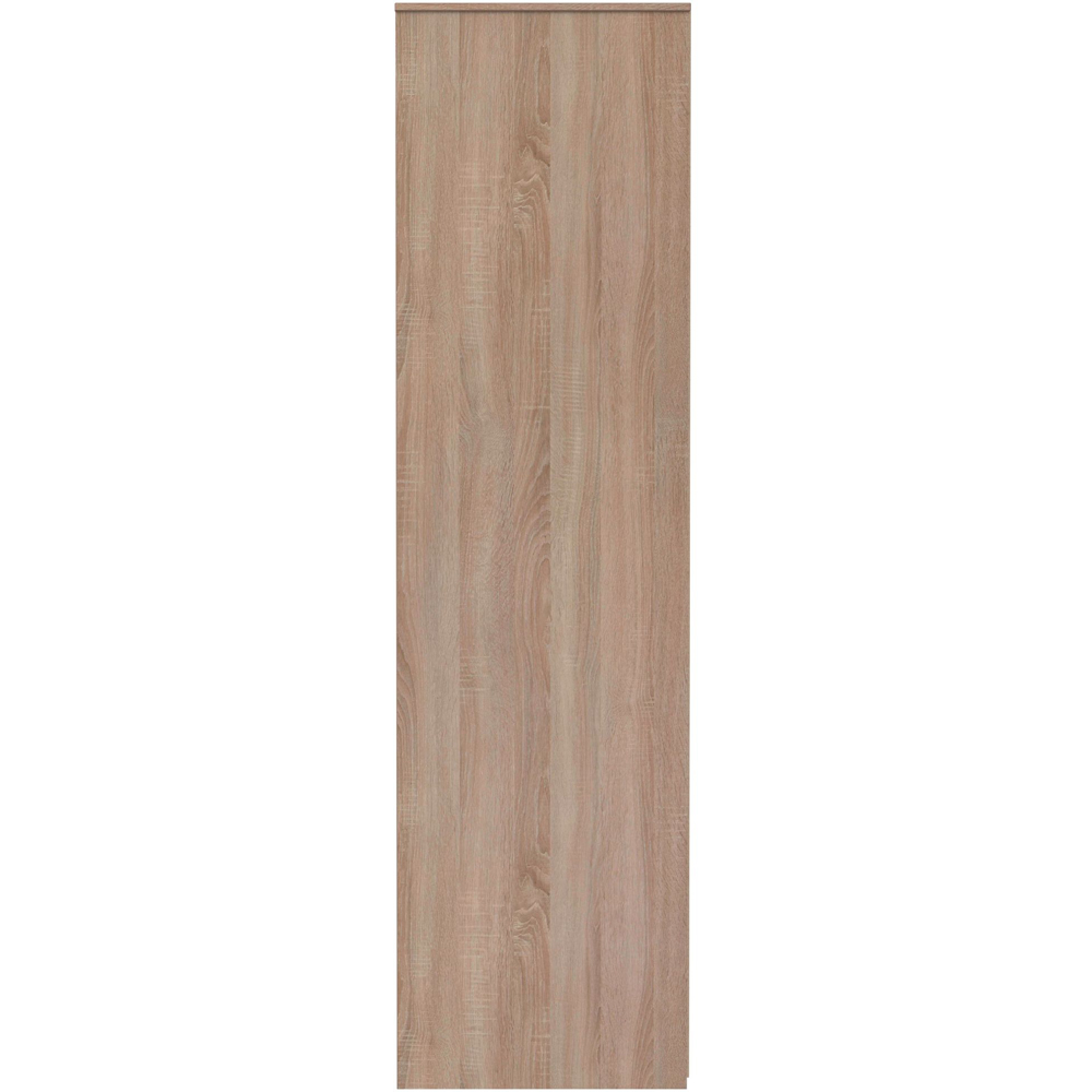 Crowndale Monaco 2 Door 2 Drawer White Gloss and Bardolino Oak Tall Wardrobe Ready Assembled Image 2