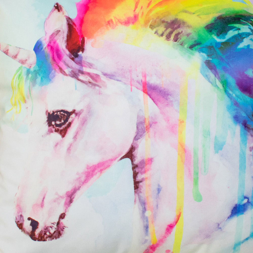 Velosso Rainbow Hair Unicorn Filled Cushion 43 x 43cm 2 Pack Image 2