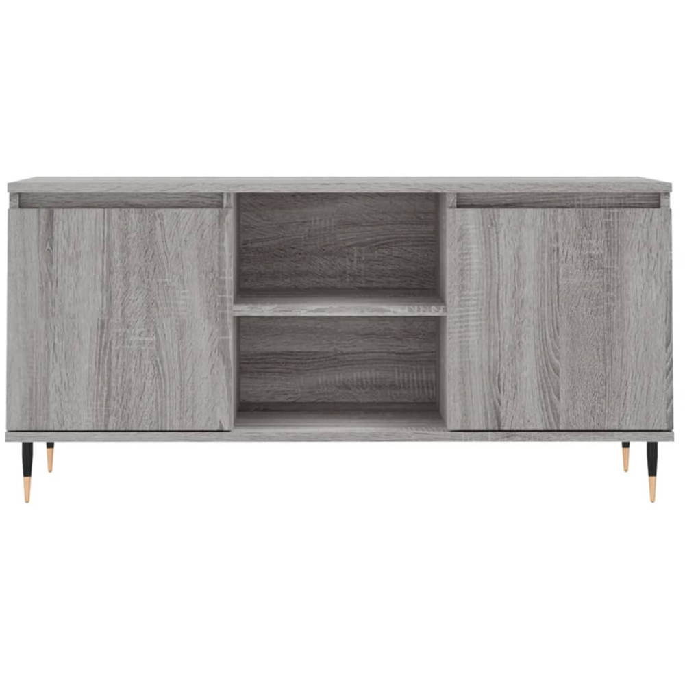 vidaXL 2 Door 2 Shelf Grey Sonoma TV Cabinet Image 5
