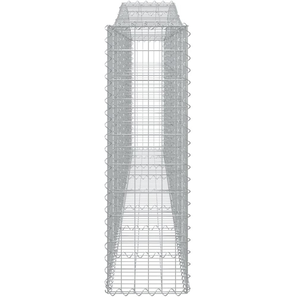 vidaXL Silver Galvanised Iron Arched Gabion Basket 400 x 30 x 100/120cm 6 Pack Image 3