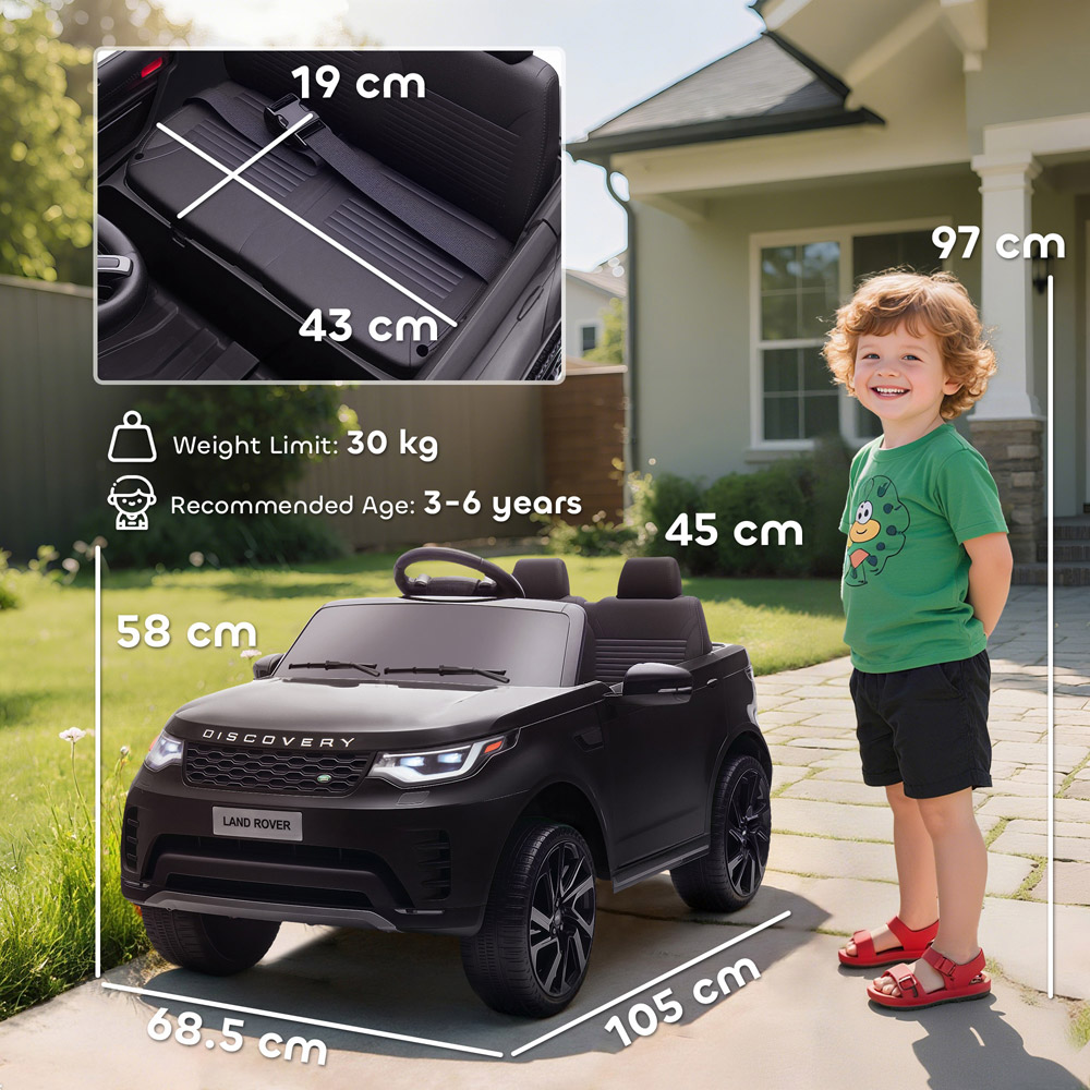 Tommy Toys Black Land Rover Discovery Licensed Kids Electric Car with Remote 12V Image 9