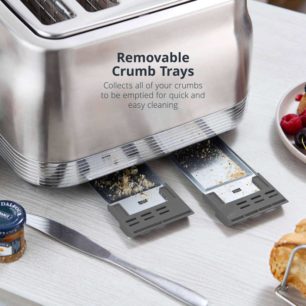 Swan Retro Revive Silver 4 Slice Toaster Image 6