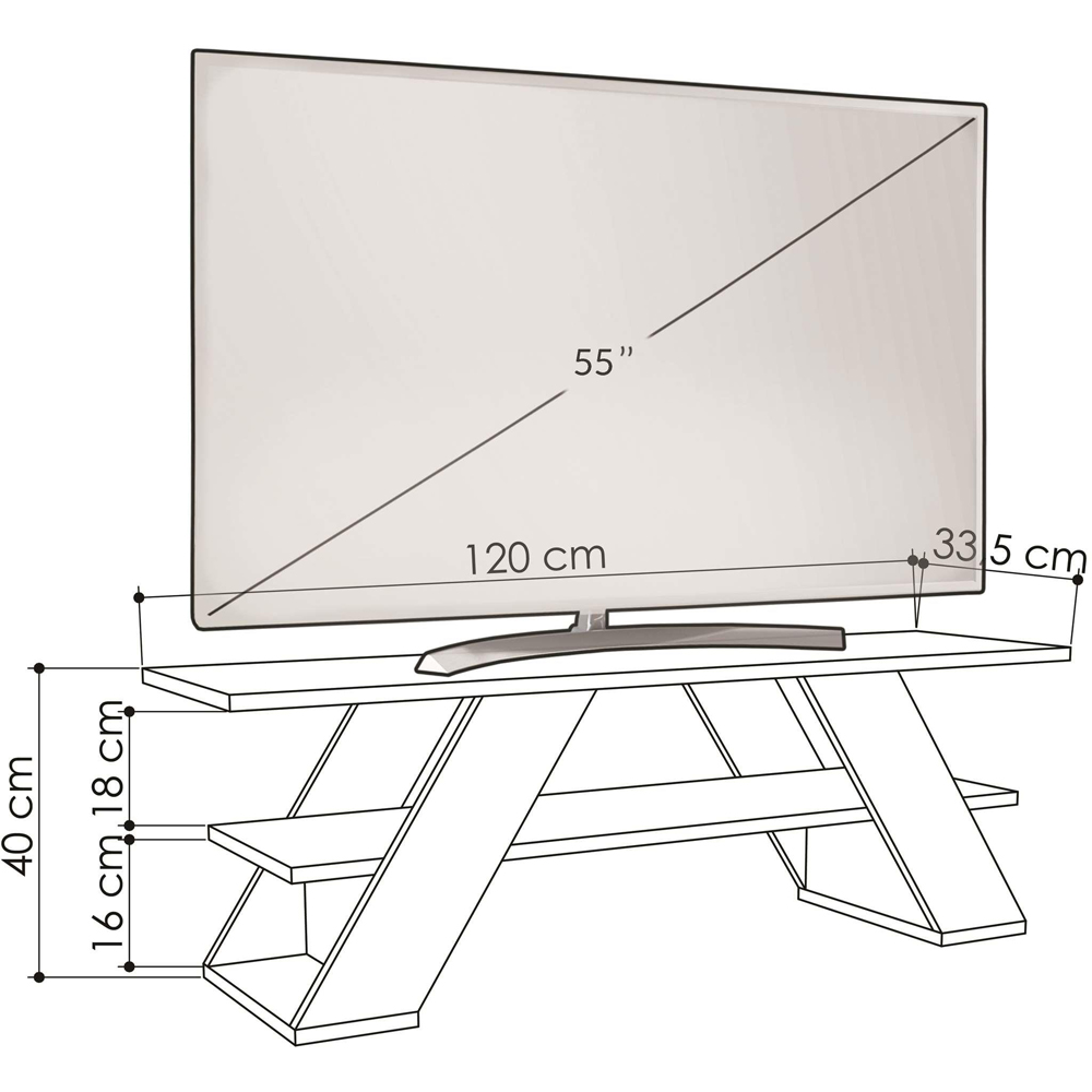 Decortie Farfalla Single Shelf White Modern TV Unit Image 7