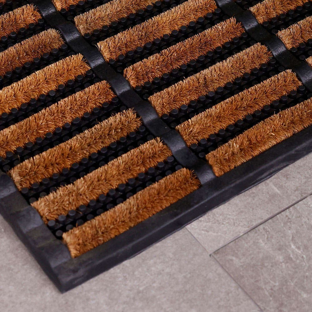 Charles Bentley Natural Wood Boot Scraper Mat 40 x 60cm Wilko