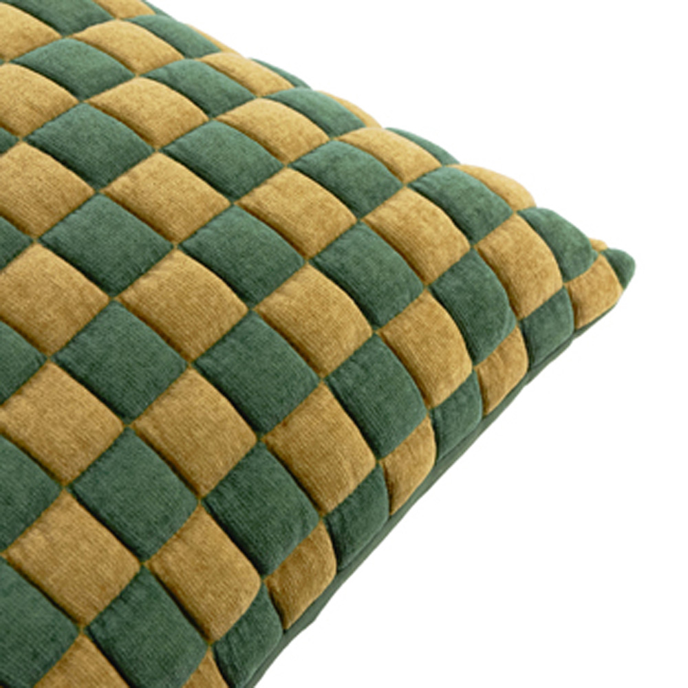 Furn Softie Green Checkerboard Quilted Reversible Cushion 50 x 50cm Image 3