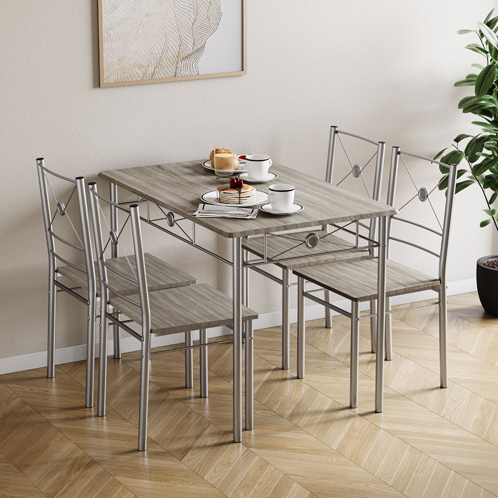 VIDA DESIGNS Roslyn 4 Seater Dining Set Oak Image 3
