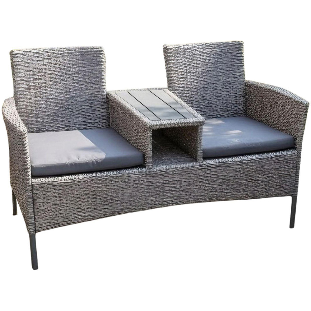 Home Source Lovelle 2 Seater Grey Garden Companion Seat Image 2