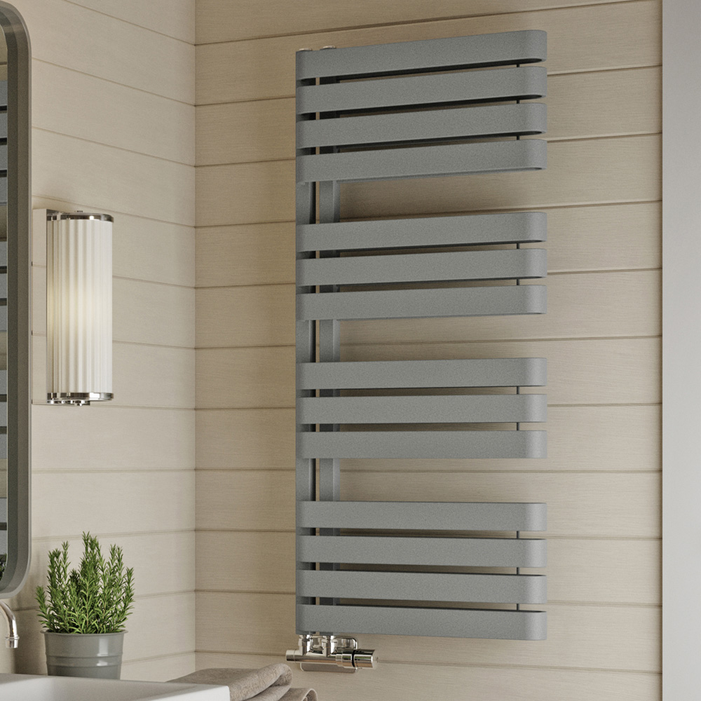 Terma Warp S Salt n Pepper Heated Towel Rail 2605 BTU 1110 x 500mm Image 2