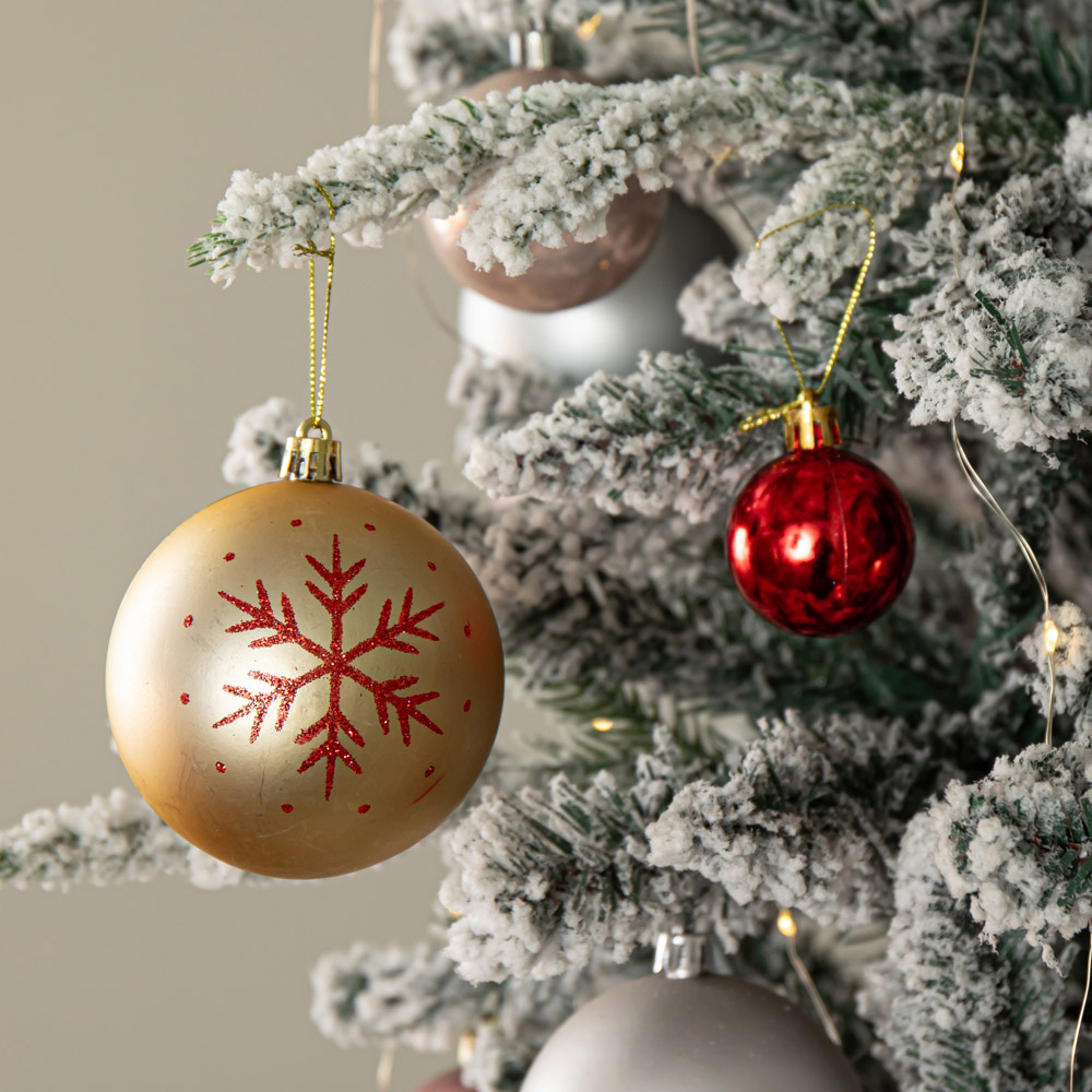 Samuel Alexander Red and Gold Shatterproof Bauble 40 Pack Image 6