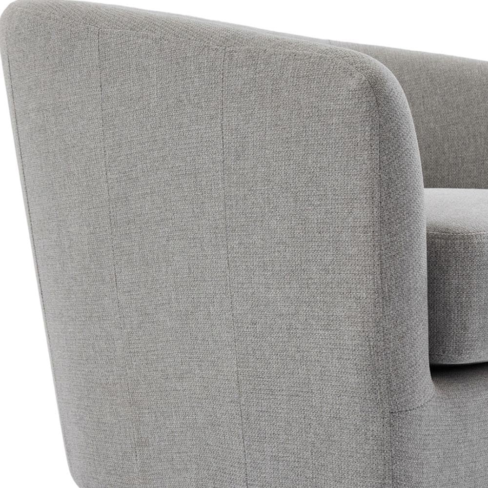 Living and Home Light Grey PU Leather Retro Swivel Armchair Image 6