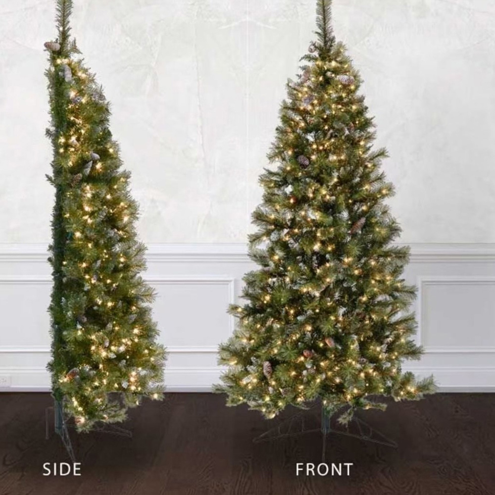 Noel Square Warm White LED Xmas Half Tree 5.9ft Image 4