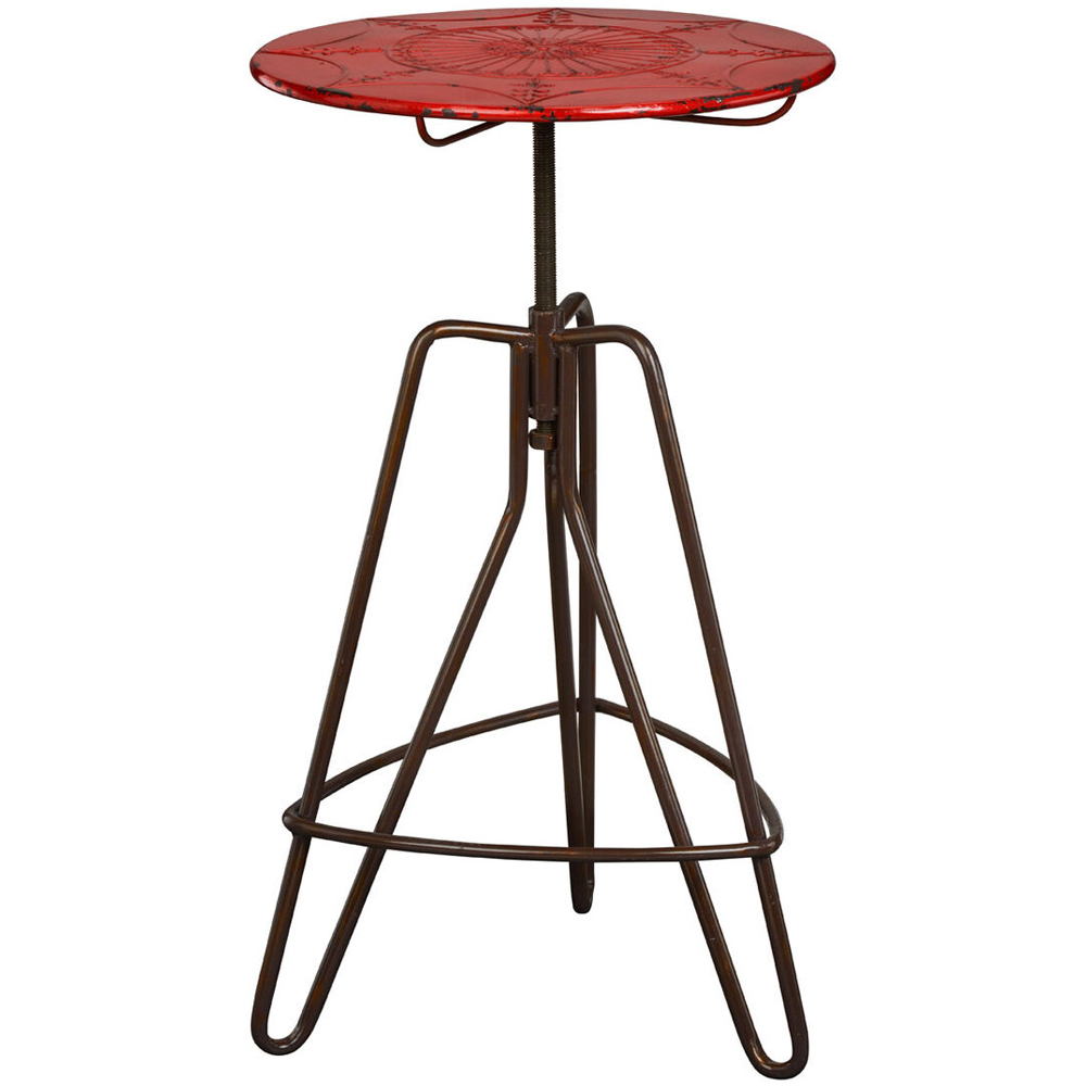 Premier Housewares Artisan Red Metal Bar Table Image 2