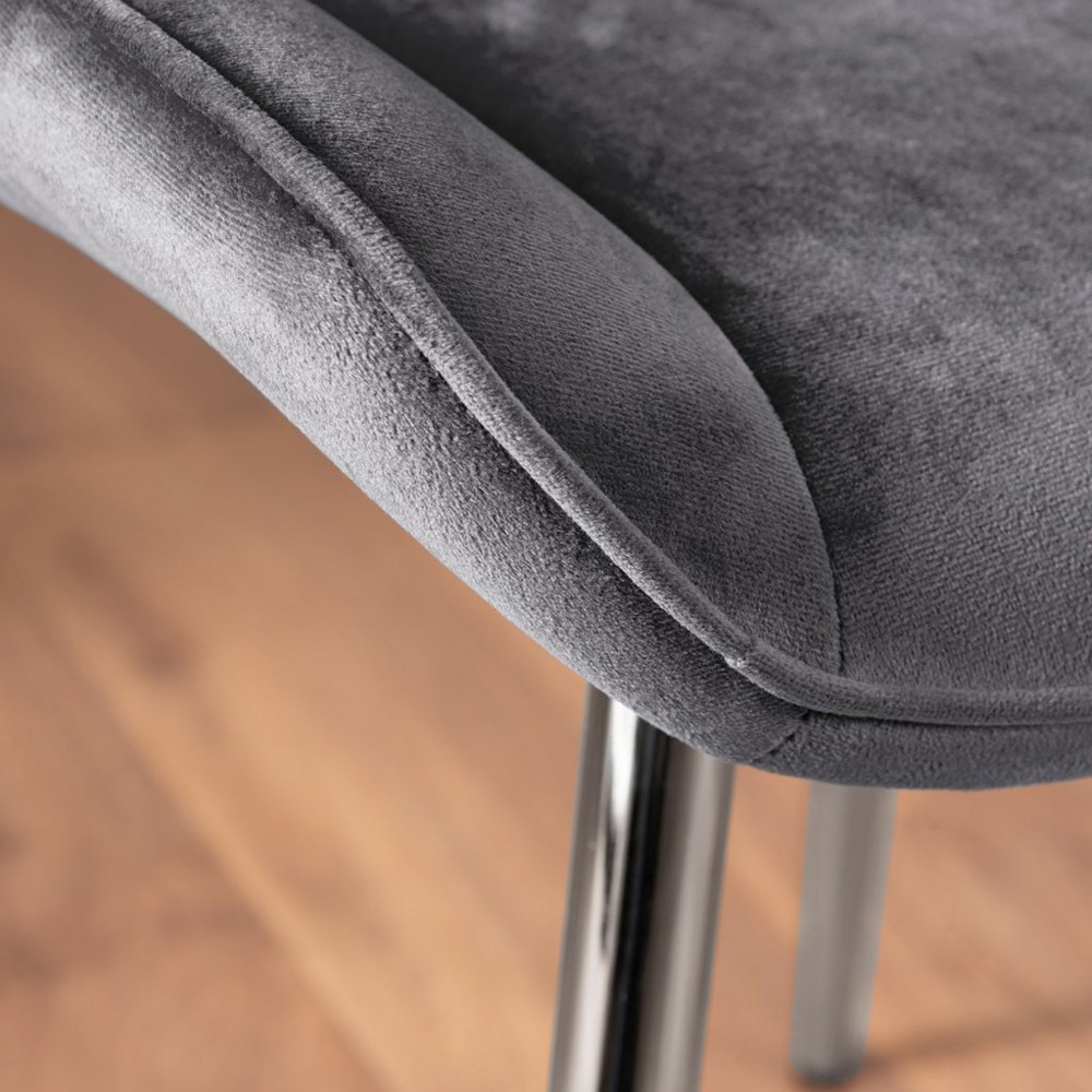 Furniturebox Arona Cesano Marble Effect 6 Seater Dining Set White Chrome and Grey Image 7