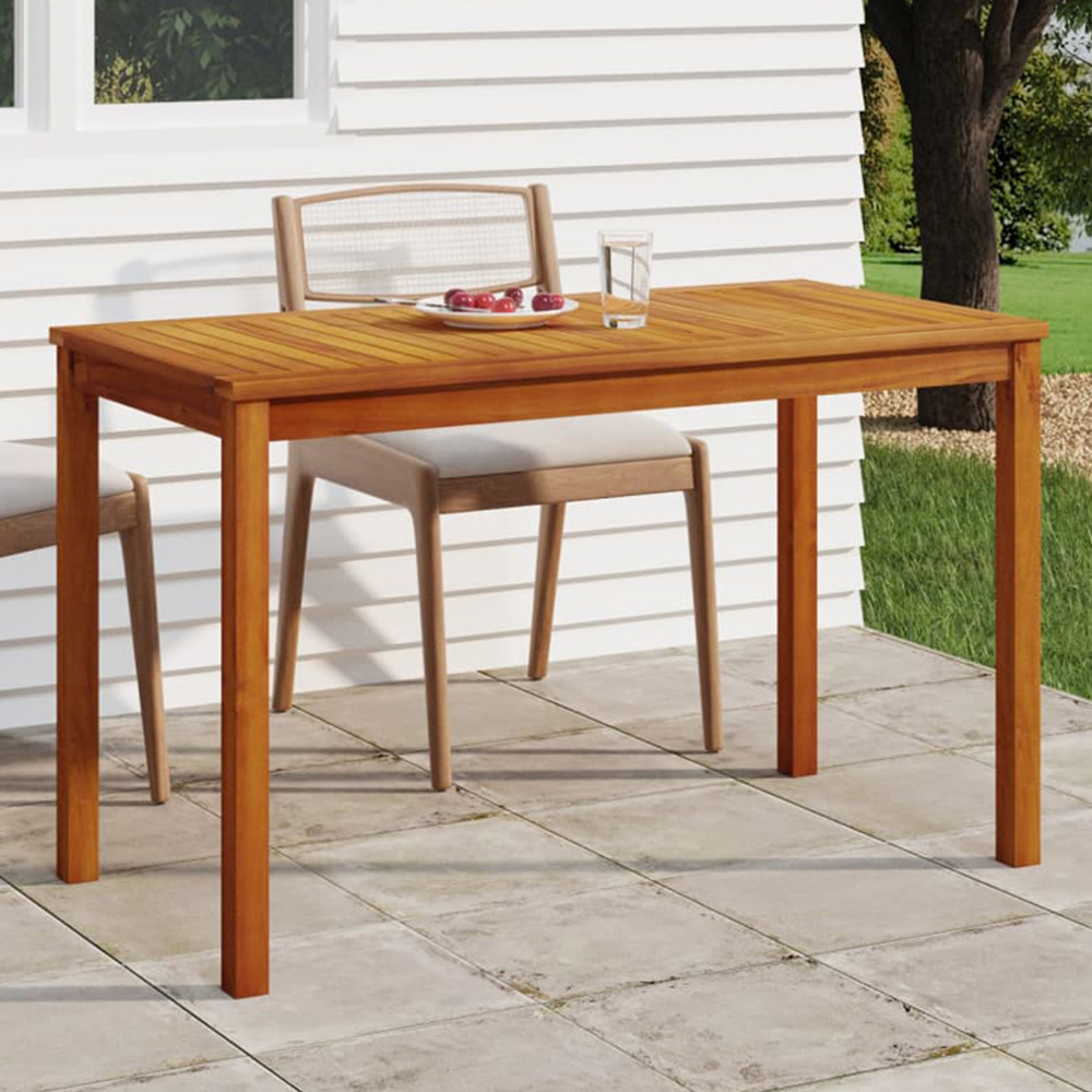 vidaXL Brown Solid Acacia Garden Table 110cm Image 1