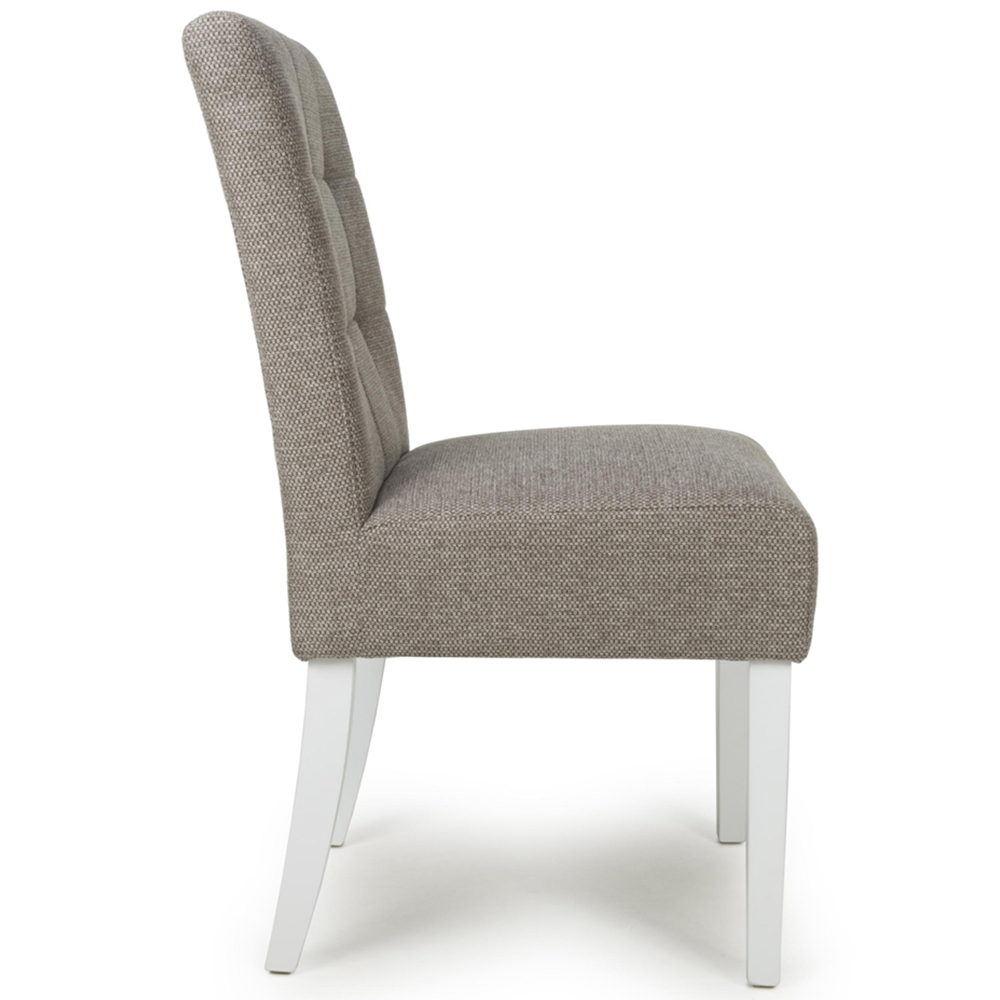 Portland Harlow Mocha Weave White Legs Waffle Back Dining Chair Image 3